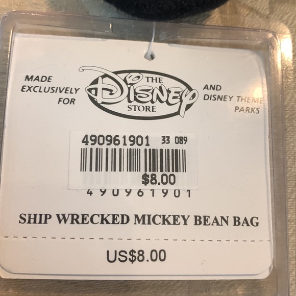 Disney Store Shipwrecked Mickey Bean Bag Plush Toy 8” - Picture 5 of 5